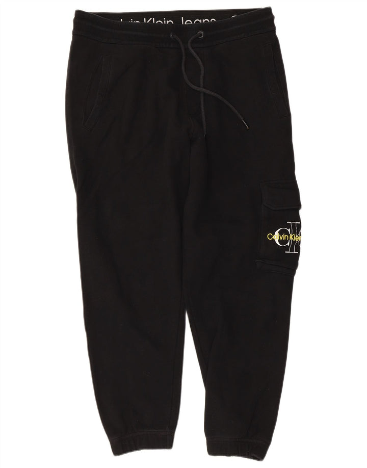 Calça de treino masculina CALVIN KLEIN Graphic Cargo Joggers médio preto
