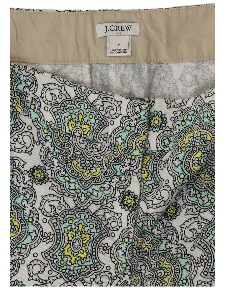 J. CREW Shorts Chino Feminino US 2 XS W28 Algodão Paisley Multicolorido