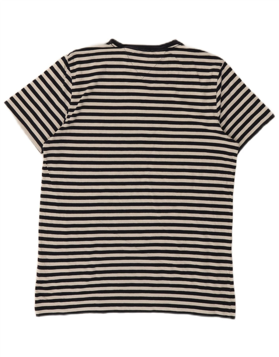 Camiseta feminina TOMMY HILFIGER Slim Fit UK 14 grande listrada preta