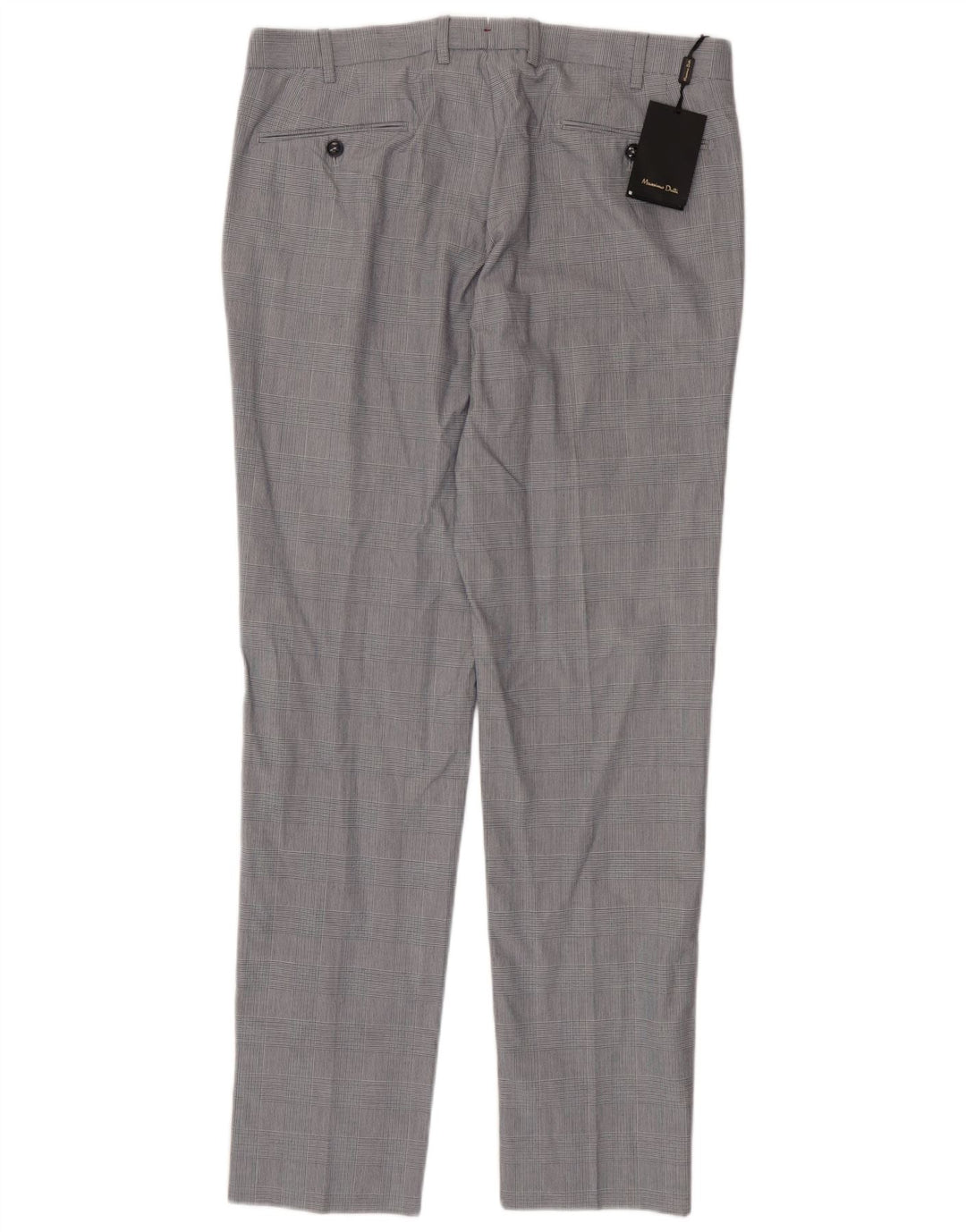Calça masculina Slim Suit Massimo Dutti EU 44 Grande W34 L33 Cinza Houndstooth