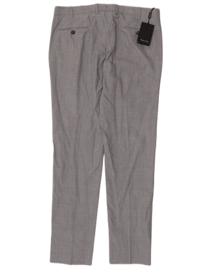 Calça masculina Slim Suit Massimo Dutti EU 44 Grande W34 L33 Cinza Houndstooth