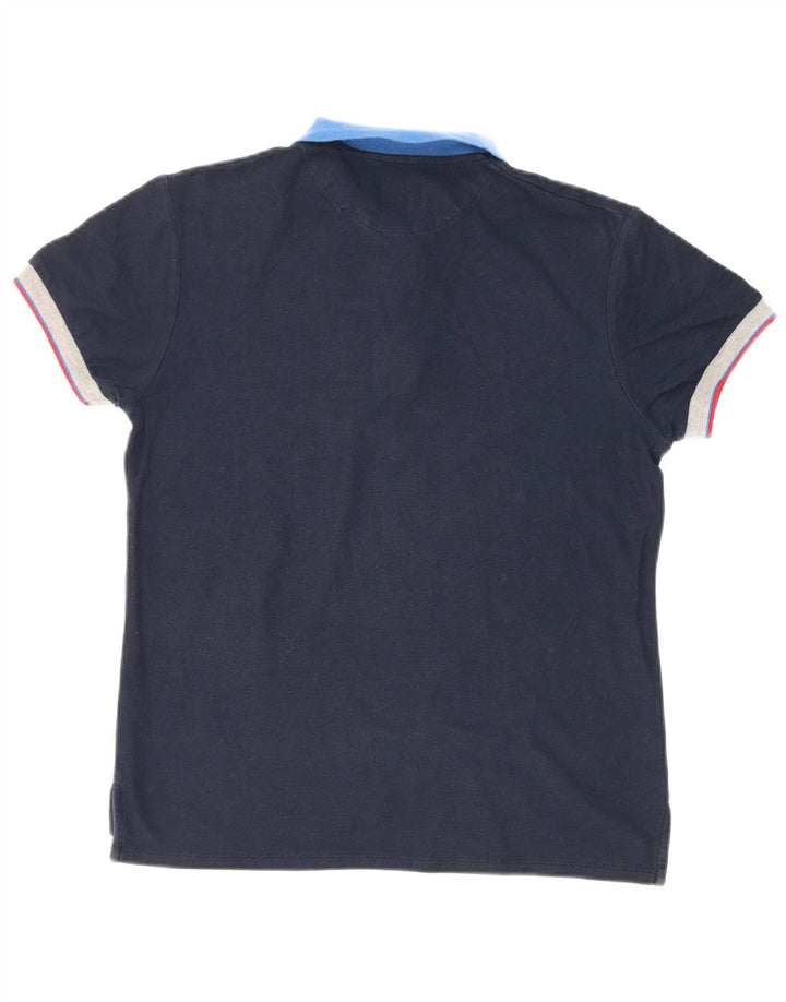 Polo Bugatti Meninos 13-14 Anos Azul Marinho Algodão