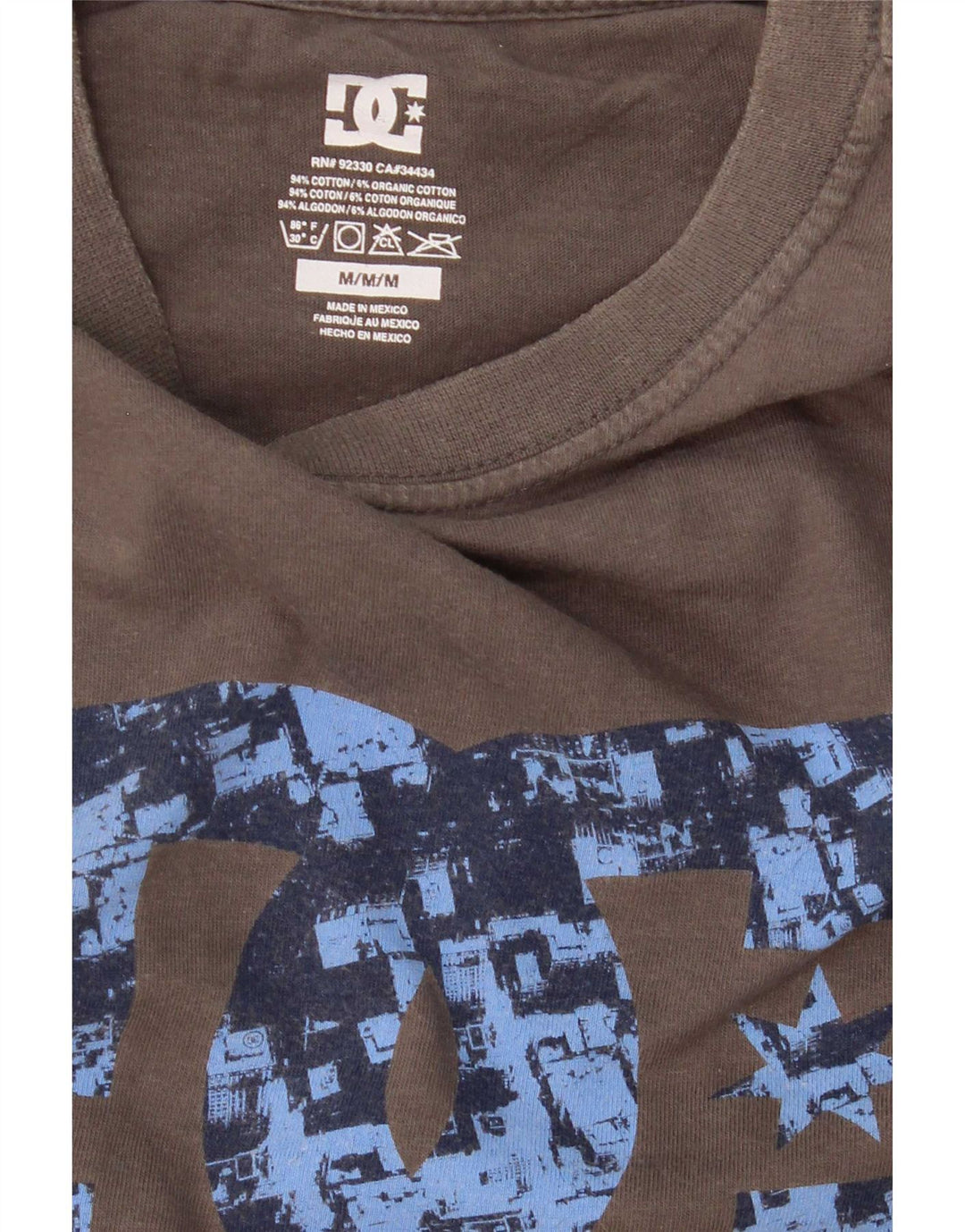 Camiseta gráfica masculina DC algodão cinza médio