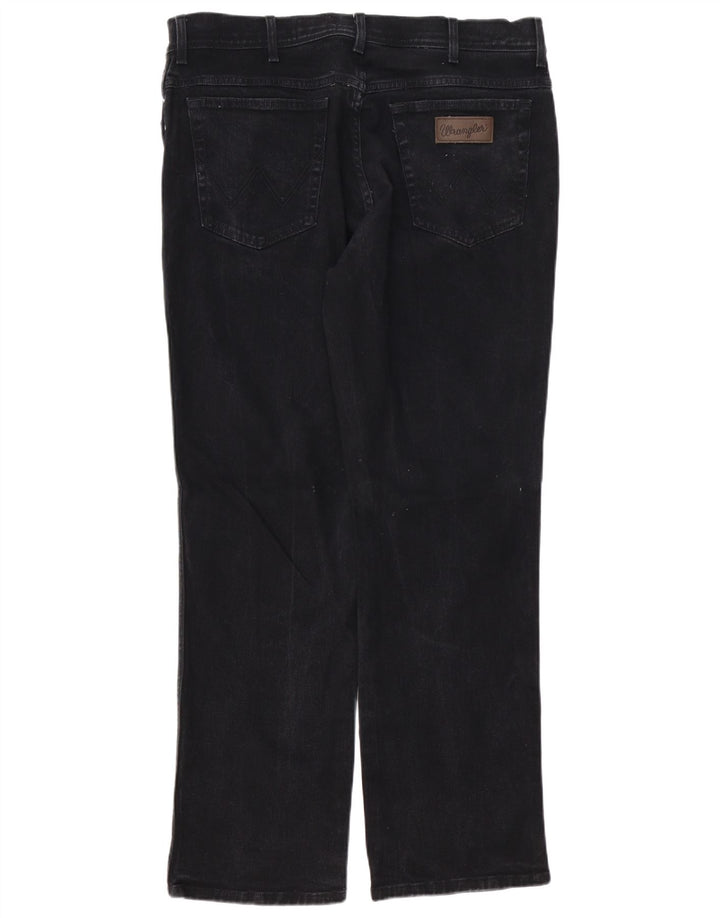 WRANGLER Masculino Texas Straight Jeans W38 L32 Algodão Preto