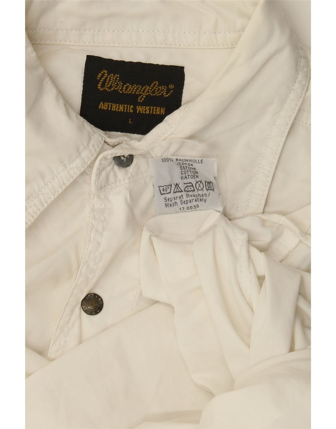 Camisa masculina de manga curta WRANGLER grande algodão branco