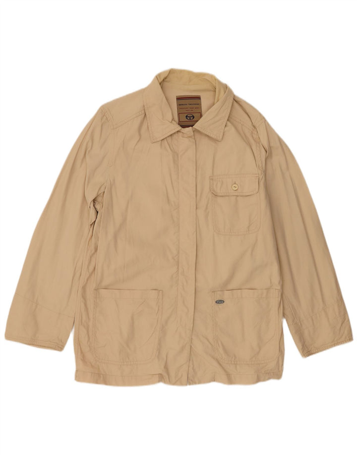 Jaqueta utilitária feminina Sergio Tacchini Reino Unido 14 algodão bege médio