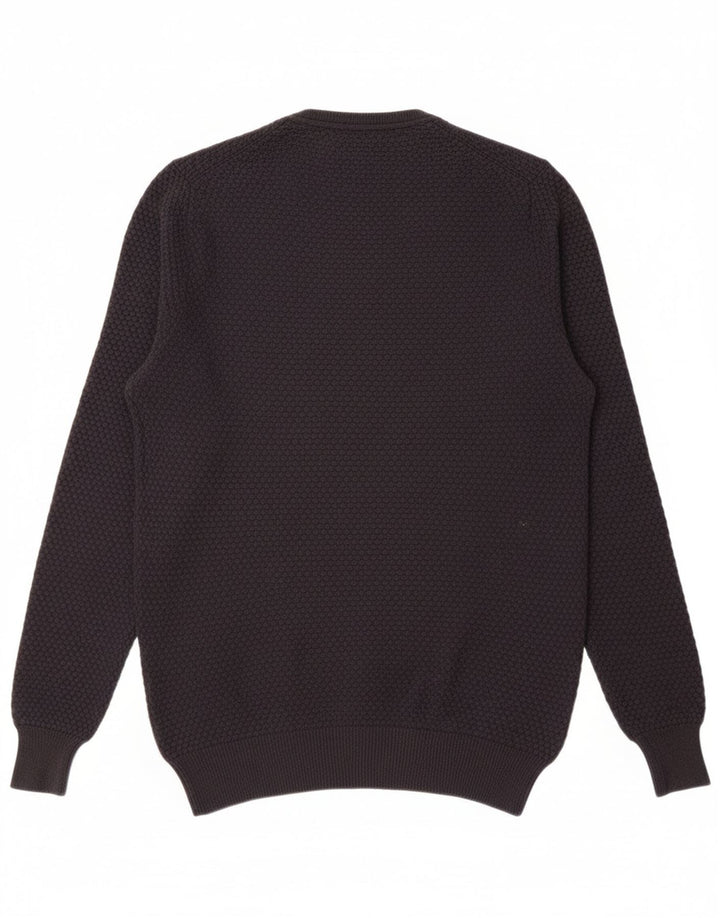 Suéter masculino MASSIMO DUTTI com gola redonda, pequeno algodão azul marinho
