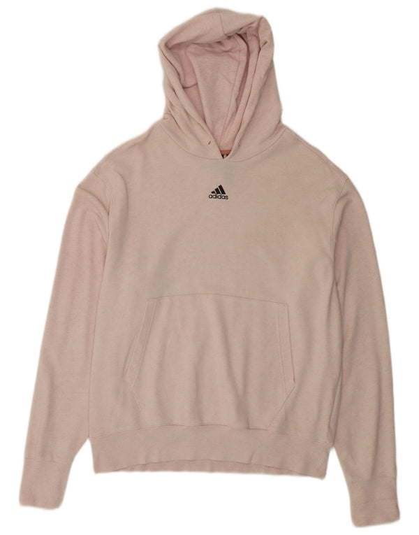 ADIDAS Mens Hoodie Jumper Grande Algodão Rosa