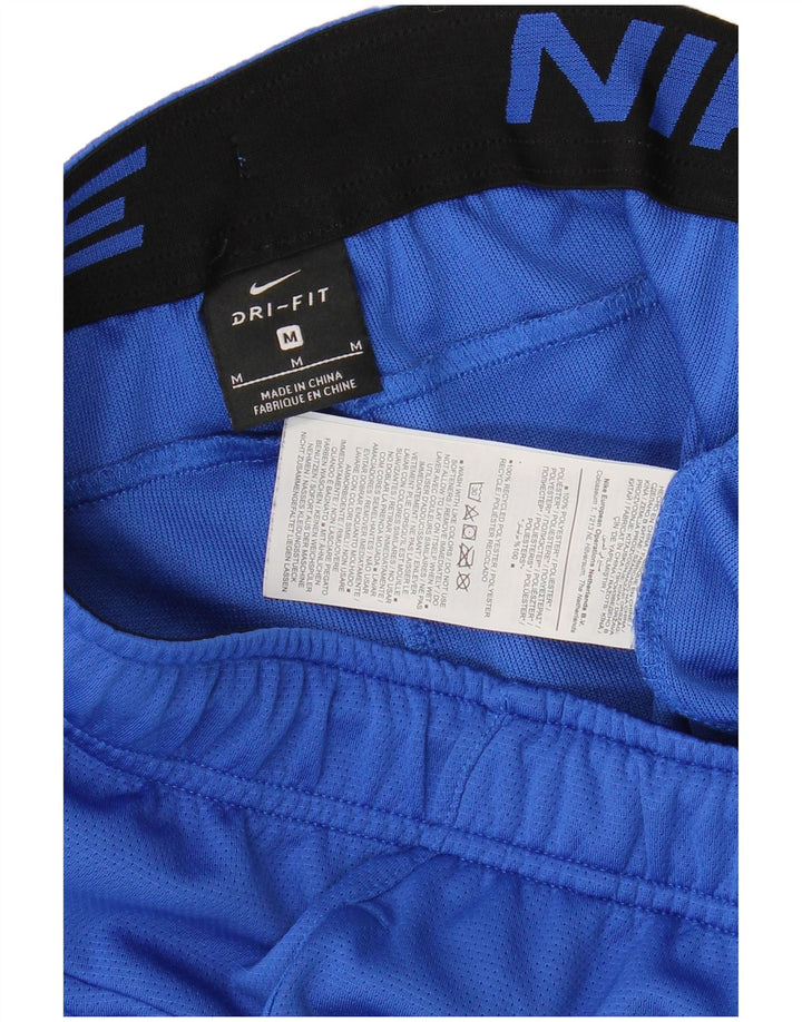 Shorts esportivos masculinos Nike Dri Fit médio azul colorblock poliéster
