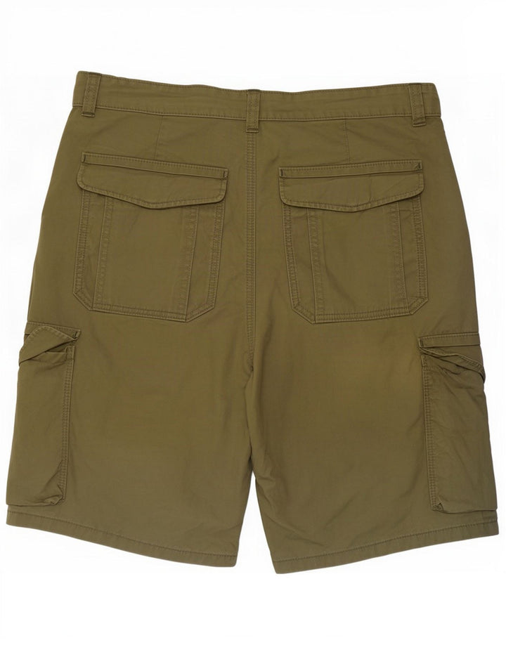 Shorts cargo masculino Marks & Spencer grande W34 algodão cáqui