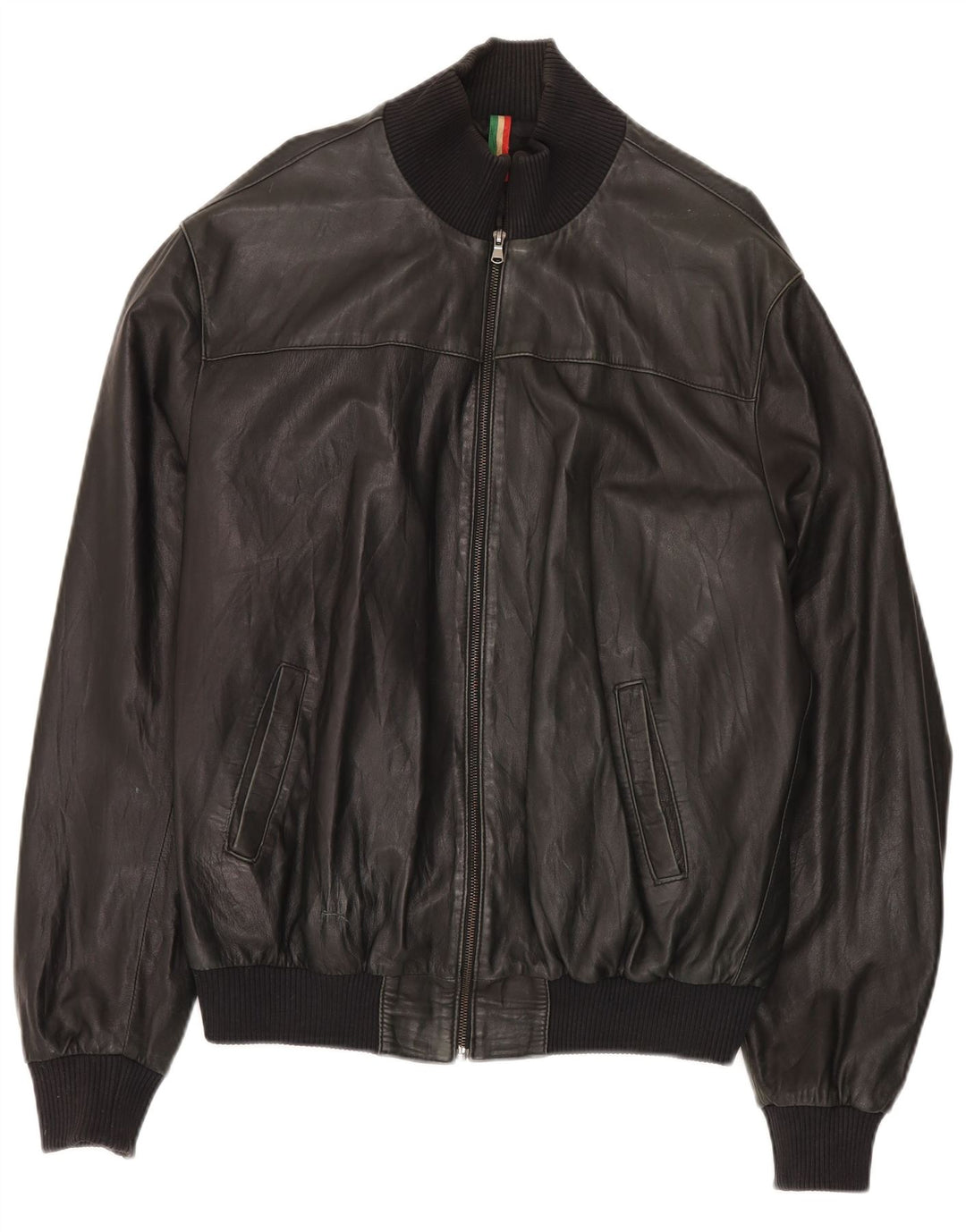 Jaqueta de couro masculina John and Son's UK 38 couro preto médio