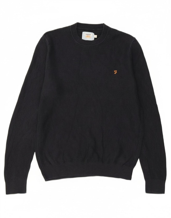 Suéter masculino Farah com gola redonda, azul marinho médio