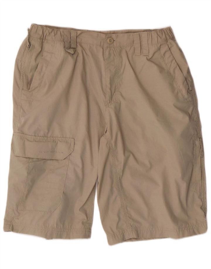 COLUMBIA Mens Cargo Shorts Médio W32 Poliéster Bege