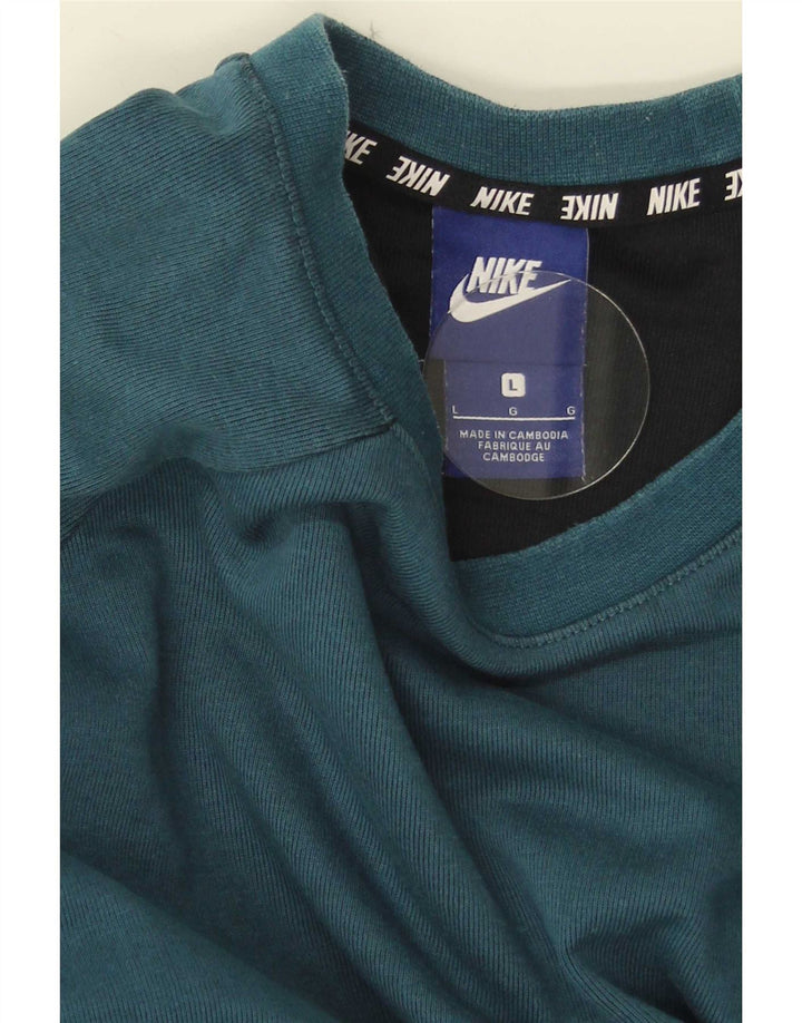 Nike moletom masculino jumper grande azul colorblock