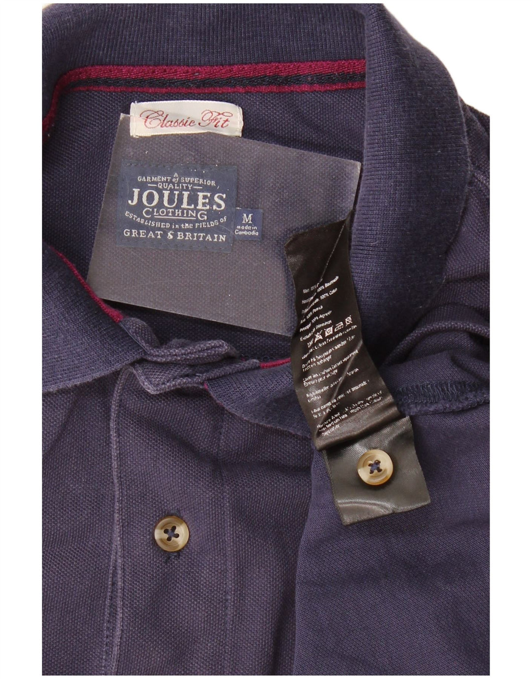 Camisa polo masculina JOULES Classic Fit médio algodão azul marinho