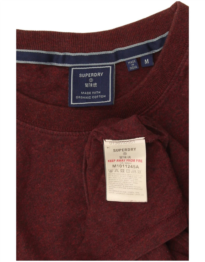 Camiseta masculina Superdry Top médio algodão manchado Borgonha