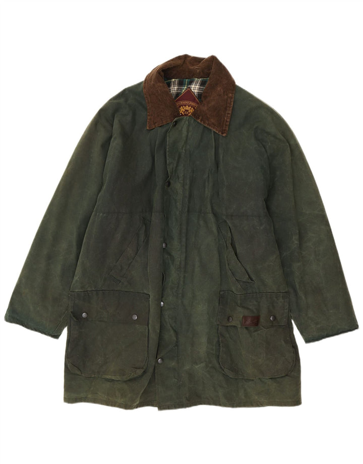 Jaqueta masculina de algodão encerado Richmond Forest UK 42 XL verde