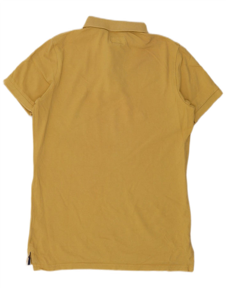 Camisa polo masculina Superdry algodão amarelo médio