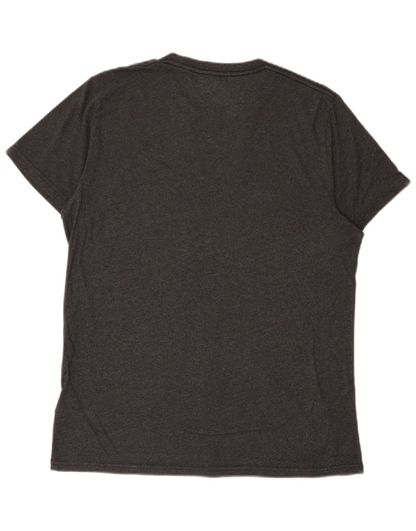Camiseta masculina Hollister de algodão cinza médio