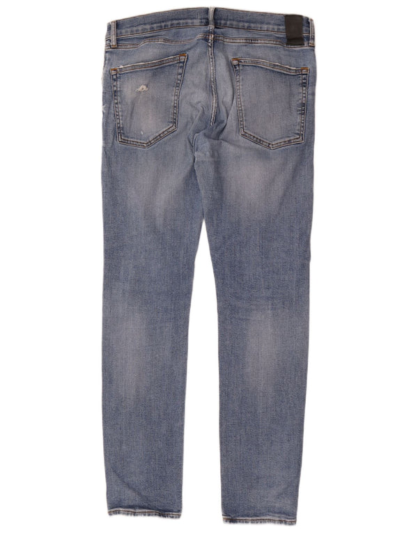 Zara Mens Jeans Slim Distressed EU 46 XL W36 L33 Azul