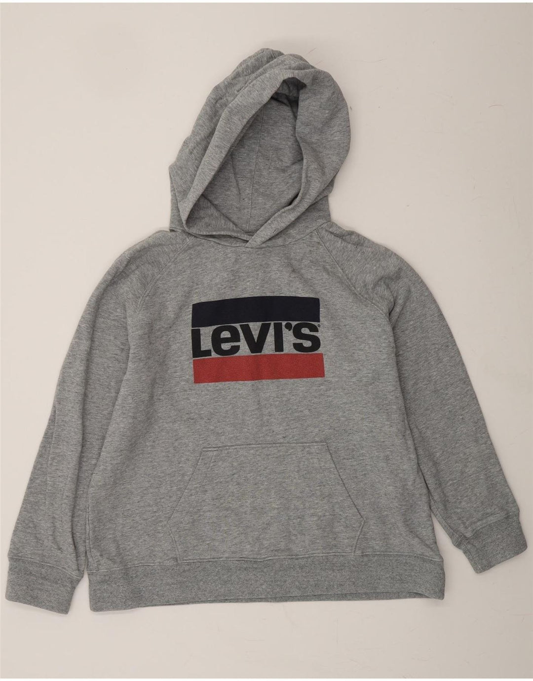 LEVI'S Womens Graphic Hoodie Jumper UK 18 XL Grey Cotton Vintage Levi's and Second-Hand Levi's from Messina Hembry 