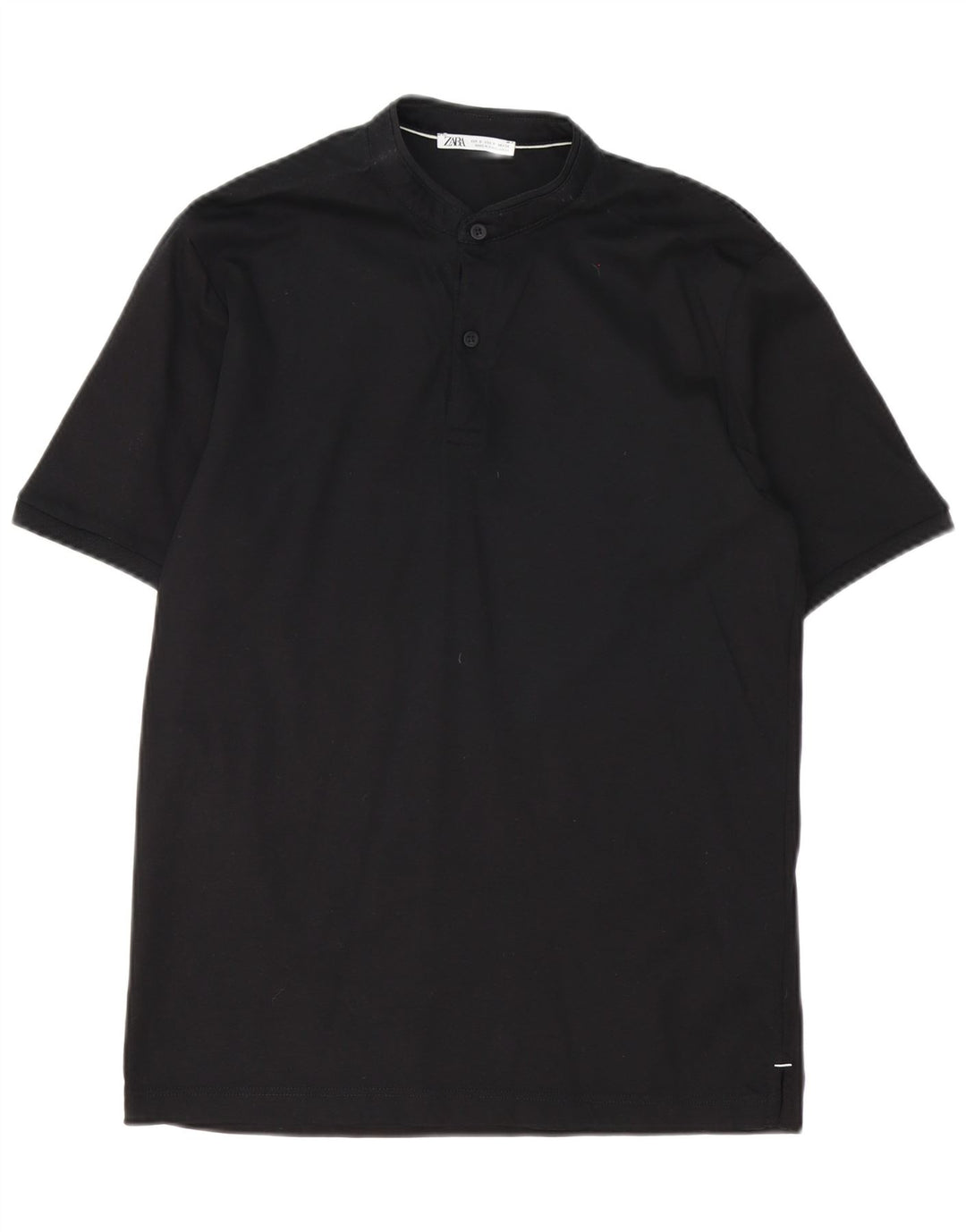 Camisa polo masculina Zara pequena algodão preto