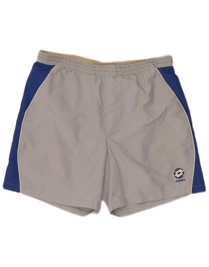 LOTTO Mens Sport Shorts UK 38/40 Poliéster Colourblock Cinza Médio
