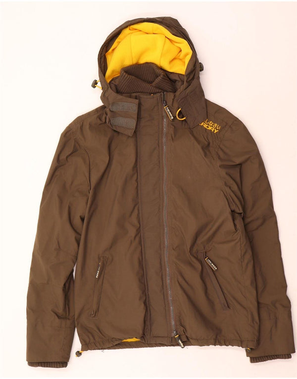 Jaqueta corta-vento feminina Superdry UK 16 grande marrom