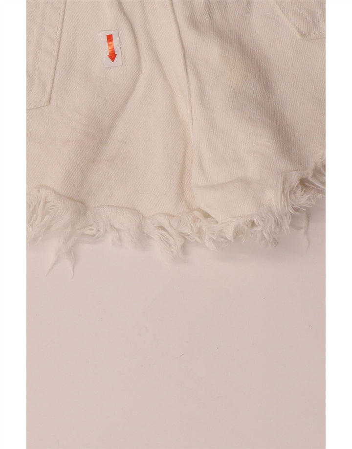 ZARA Womens Denim Shorts EU 36 XS W26  White Cotton Vintage Zara and Second-Hand Zara from Messina Hembry 