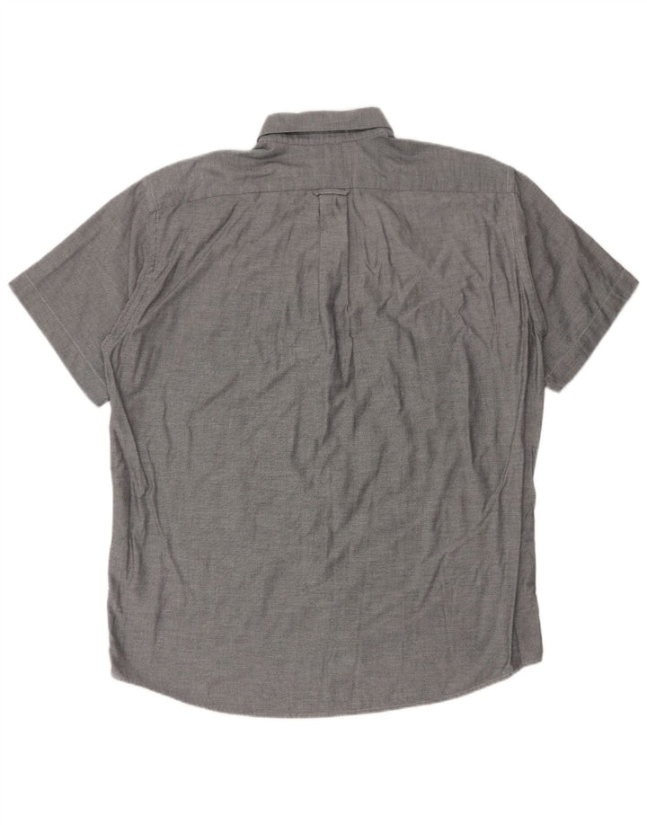 Lacoste Camisa masculina de manga curta tamanho 41 grande cinza manchado