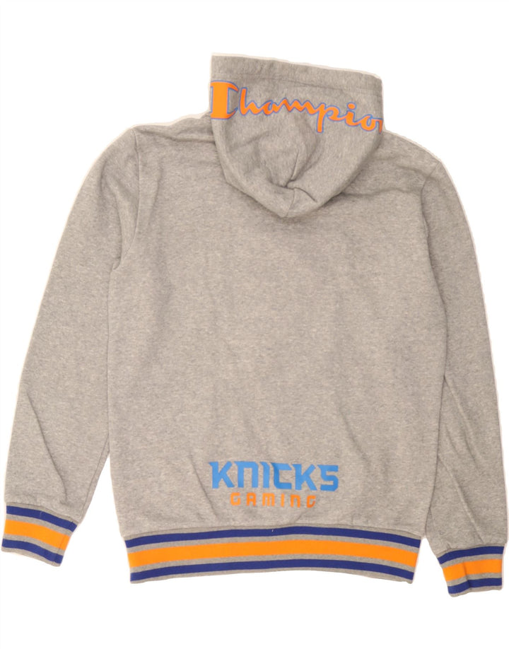 CHAMPION Mens Knicks Graphic Hoodie Jumper Small Grey Cotton Vintage Champion and Second-Hand Champion from Messina Hembry 