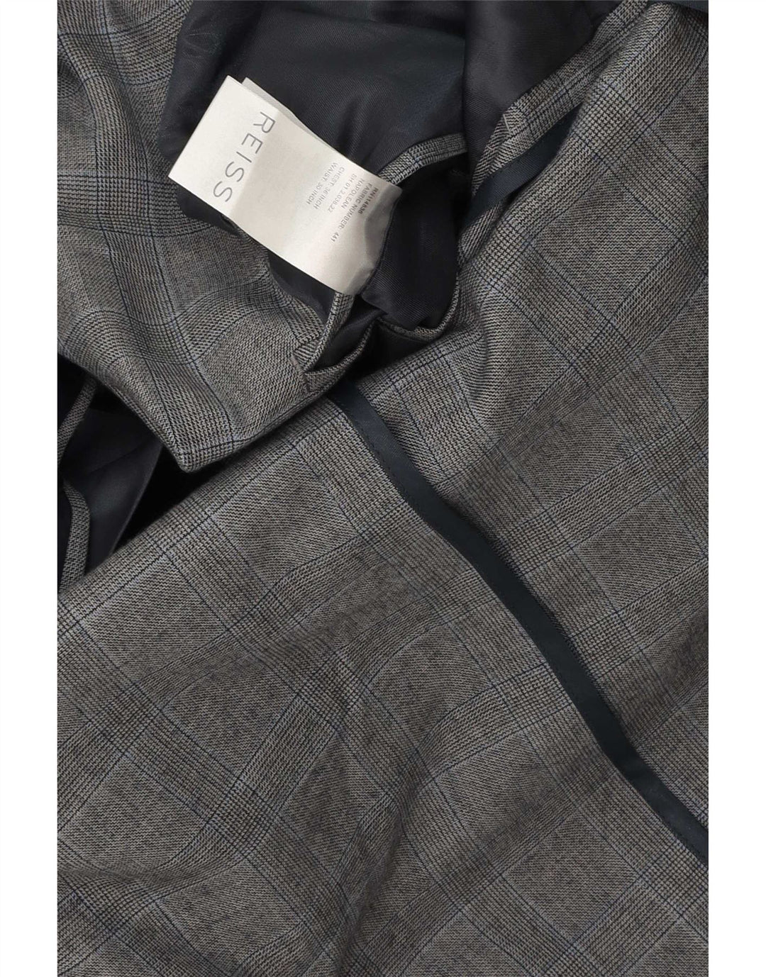 Jaqueta Blazer Masculina Reiss com 1 Botão Reino Unido 36 Pequena Xadrez Cinza