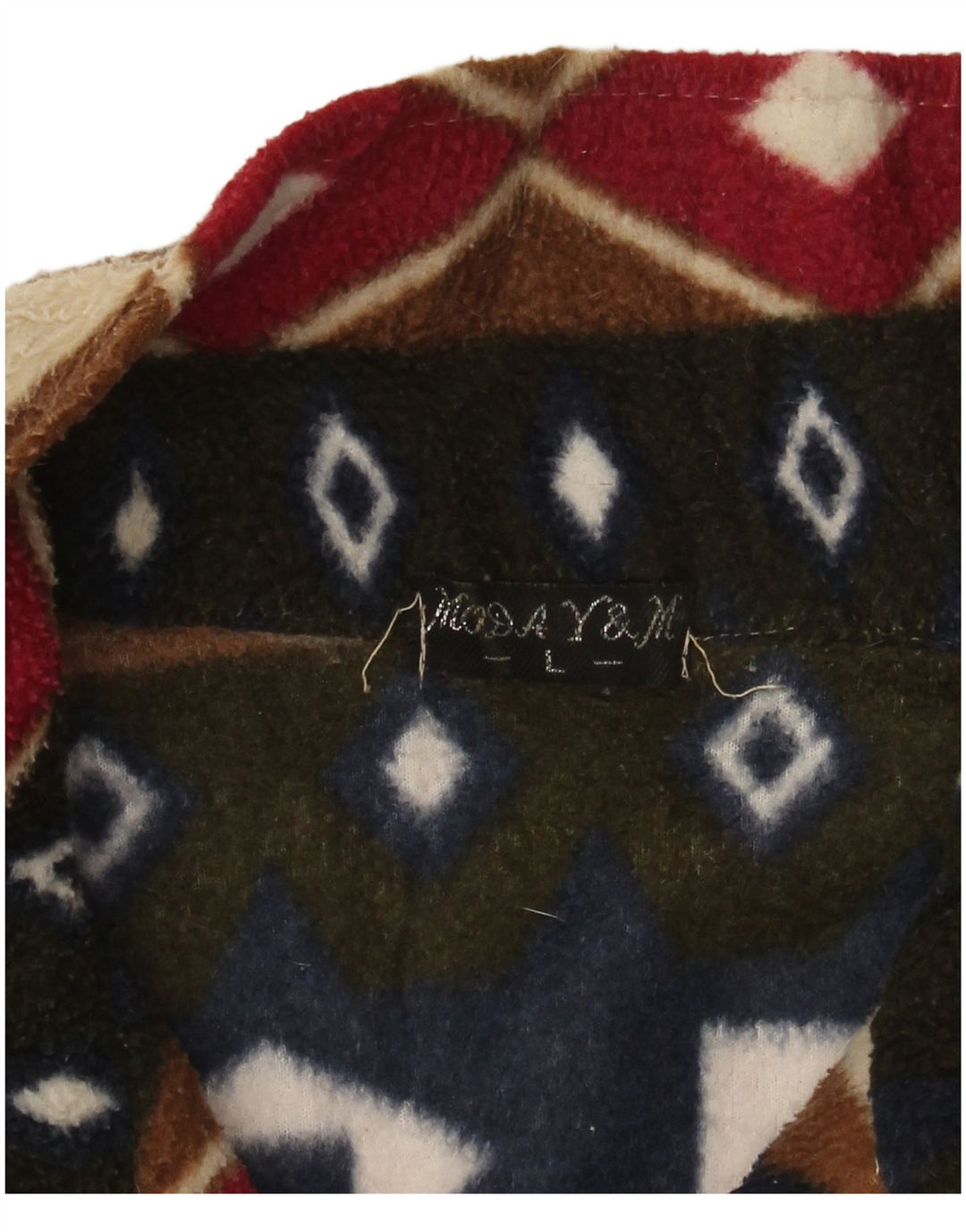 Jaqueta feminina de lã superdimensionada VINTAGE Reino Unido 16 grande geométrica multicolorida