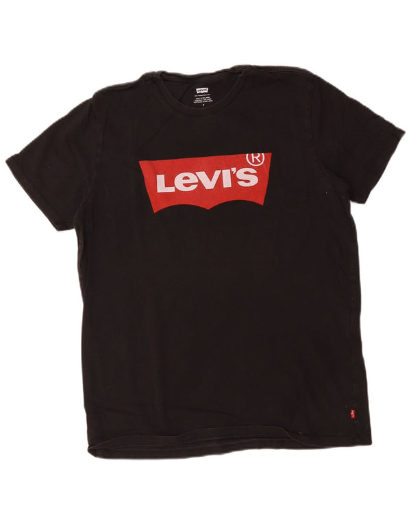 Camiseta gráfica masculina Levi's Top médio algodão preto