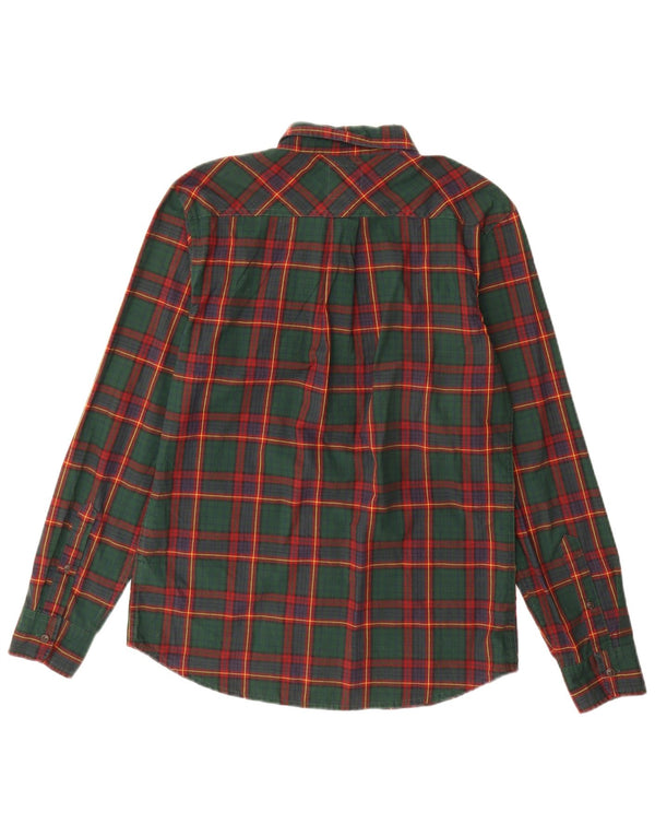 Camisa masculina Levi's pequena xadrez verde algodão