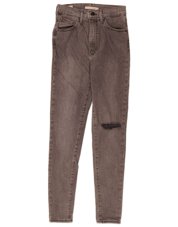 Calça jeans feminina Levi's Mile High Distressed Super Skinny W28 L29 cinza