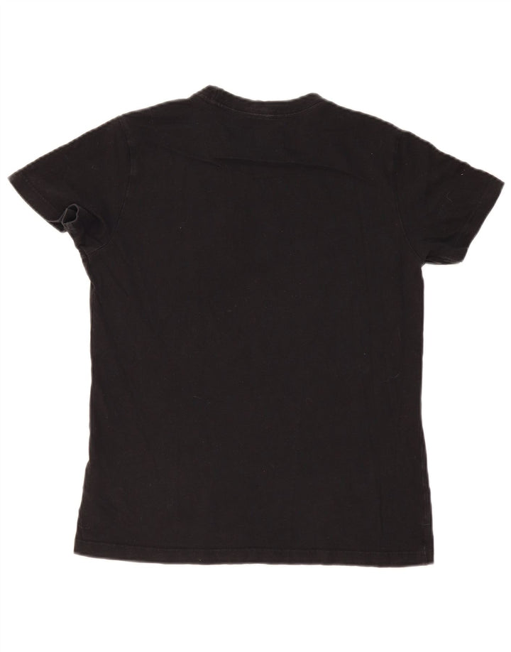 Camiseta feminina ADIDAS com estampa gráfica UK 12/14 médio algodão preto