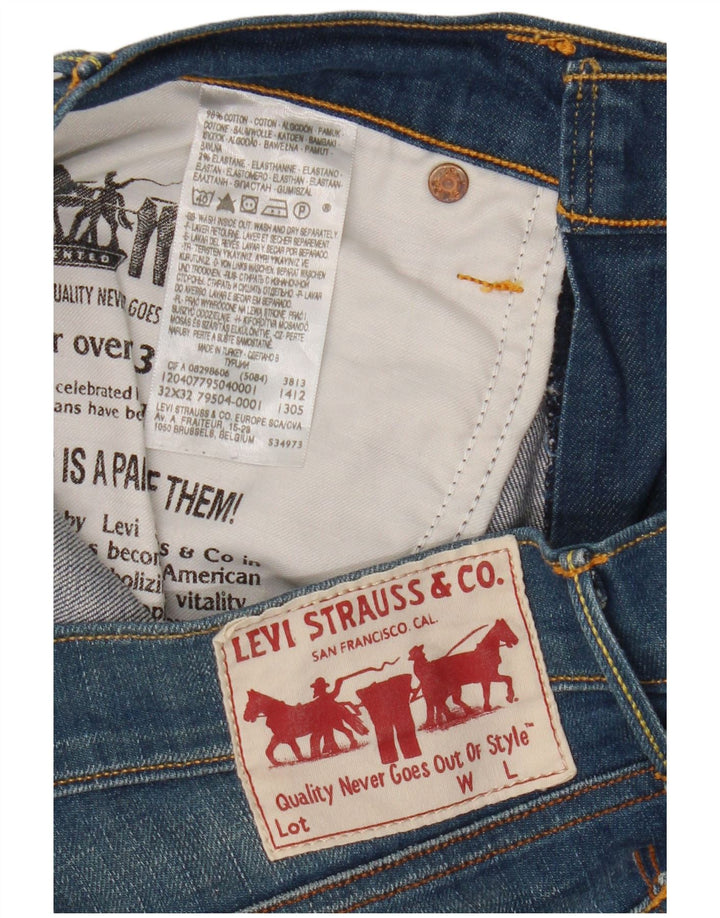 Calça jeans reta masculina Levi's W32 L32 azul algodão