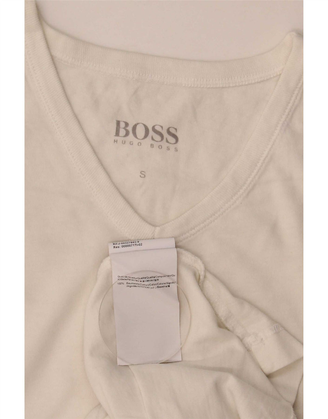 Hugo Boss Mens T-Shirt Top Pequeno Algodão Branco