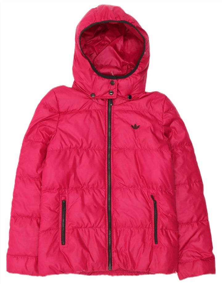 Jaqueta acolchoada com capuz feminina Adidas EU 38 poliéster rosa médio