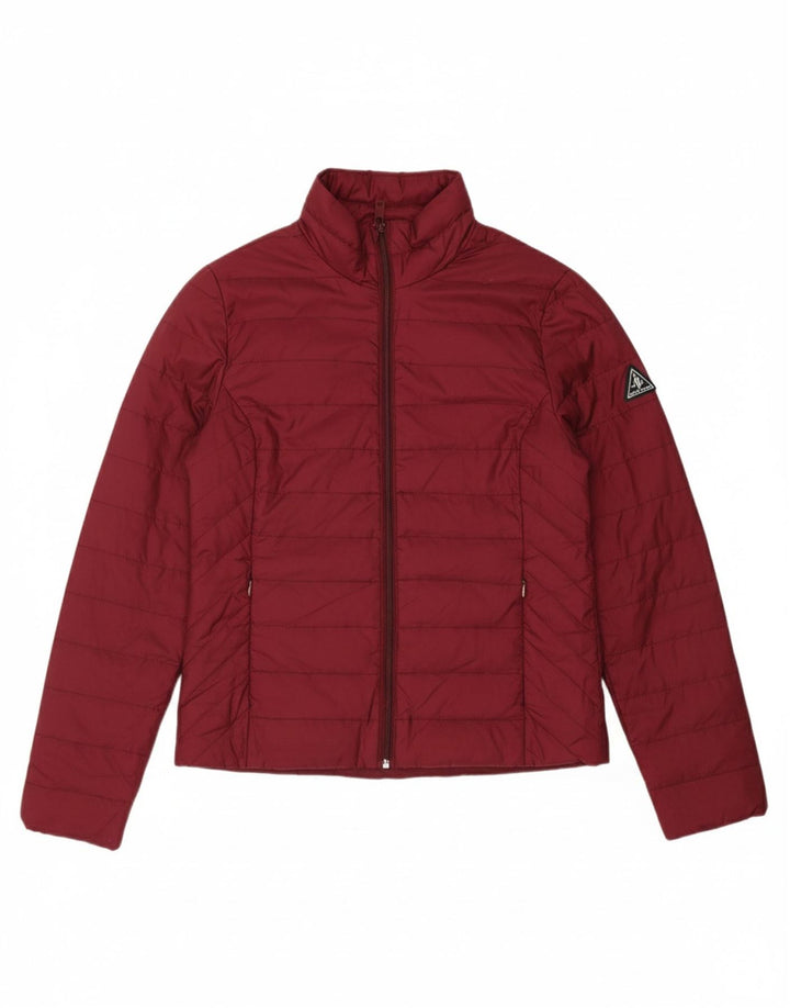 Jaqueta acolchoada feminina JACK WILLS UK 10 pequena borgonha poliamida