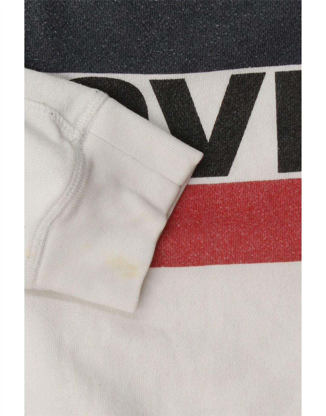 LEVI'S Womens Graphic Sweatshirt Jumper UK 10 Small White Cotton