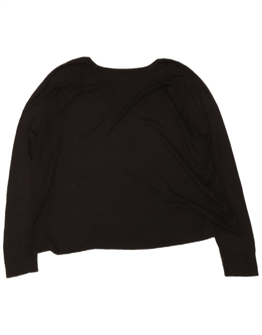 Suéter feminino Zara com gola canoa UK 14 médio preto