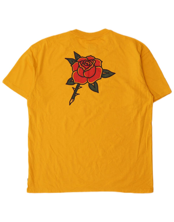 Camiseta masculina Nike Loose Fit Graphic Top Médio Algodão Floral Amarelo