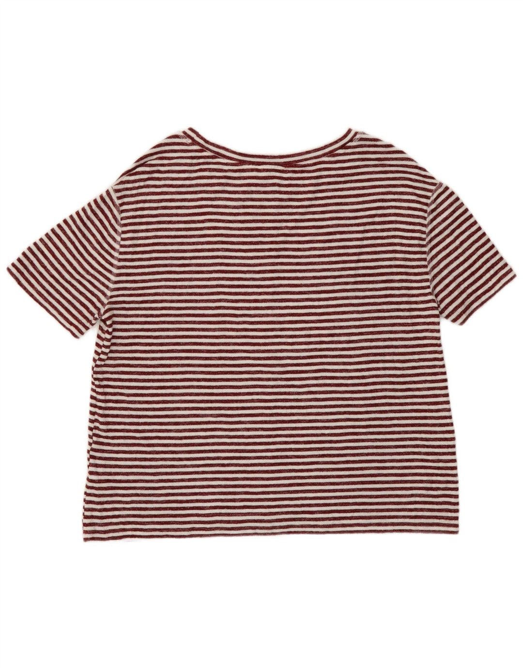 Camiseta feminina Marks & Spencer UK 12 viscose listrada vermelha média