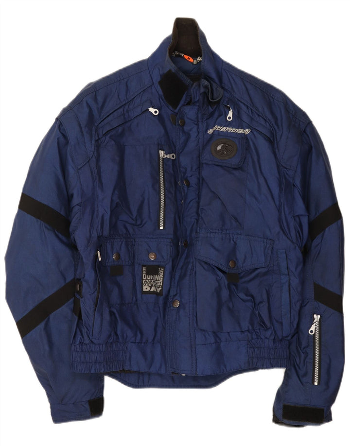 Jaqueta masculina Spidi Racer UK 38 poliéster colorblock azul marinho médio