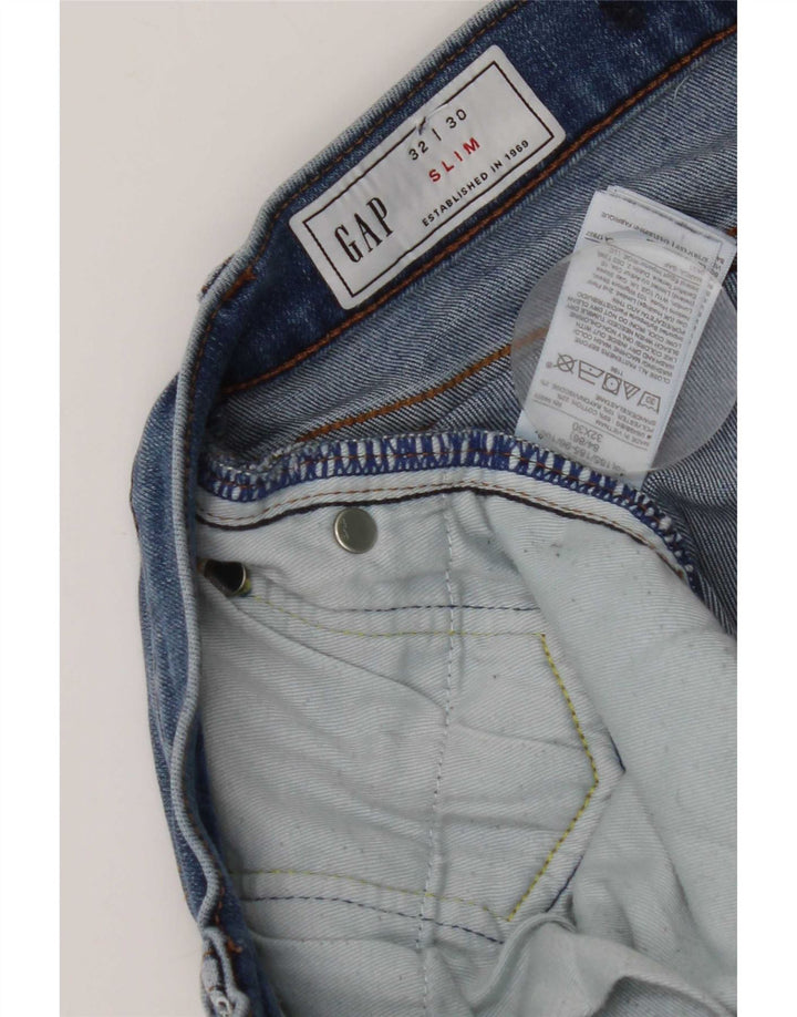 Jeans Slim Feminino Gap W32 L30 Azul Algodão