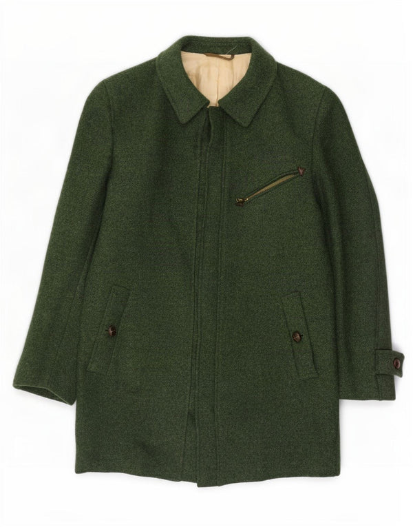 Sobretudo masculino vintage IT 44 XS lã verde