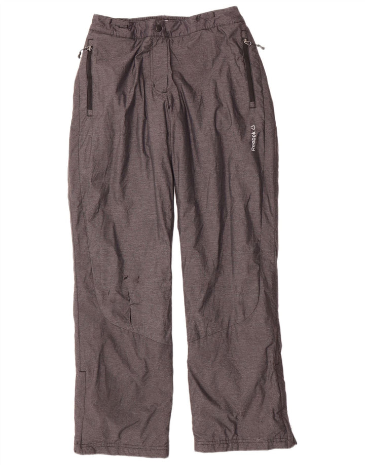 Calça corta-vento feminina REEBOK Reino Unido 12/14 cinza médio nylon