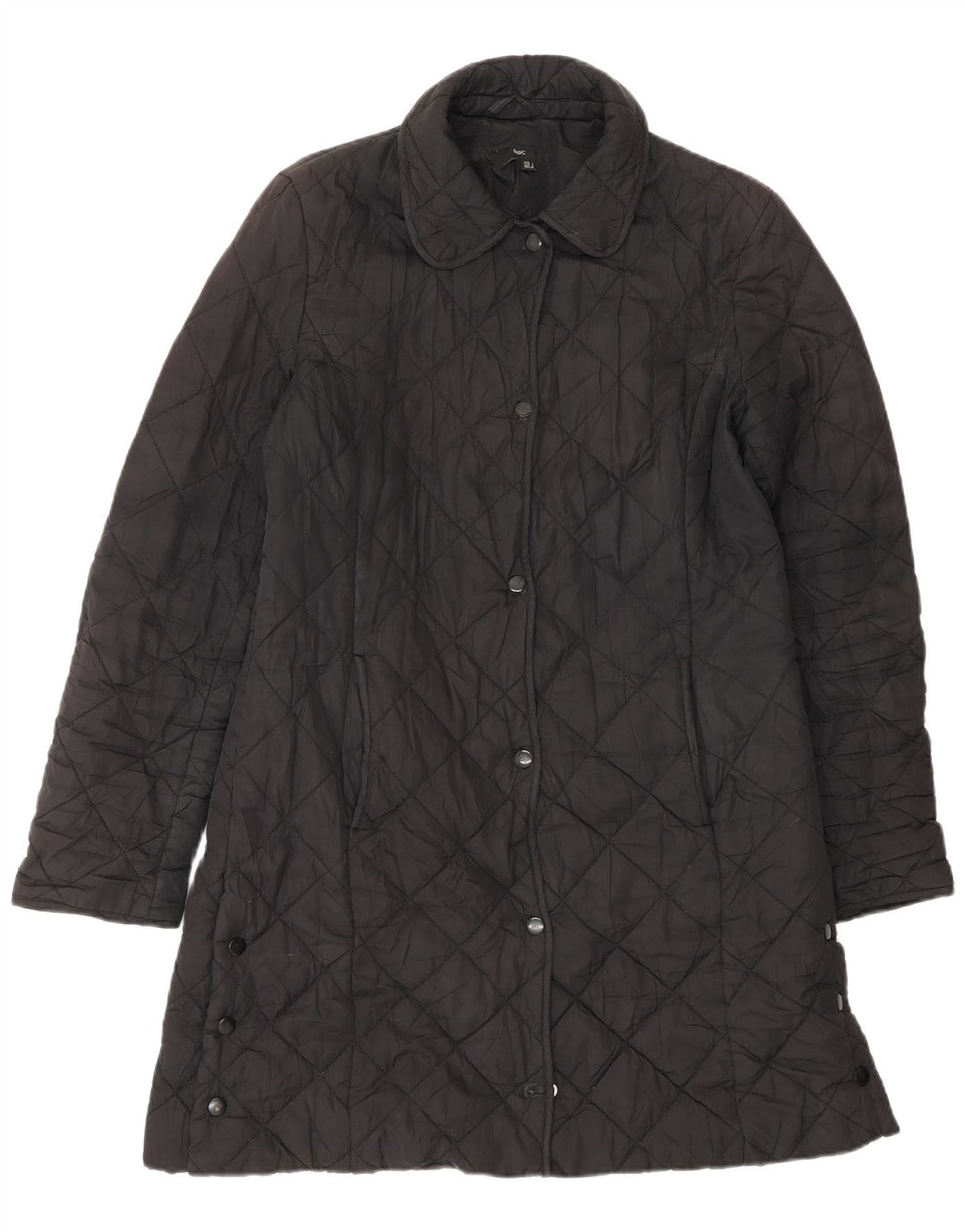 Sobretudo acolchoado feminino Zara UK 16 grande preto
